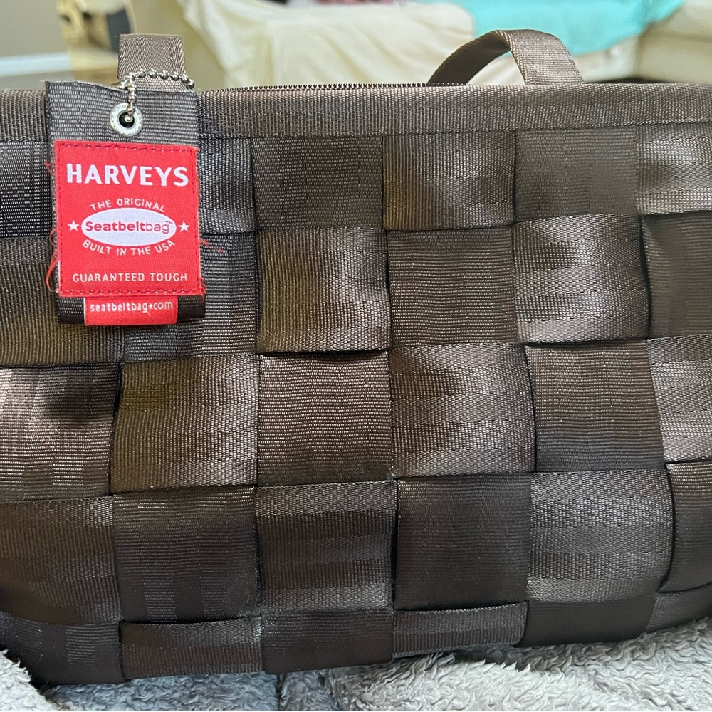 Chocolate Harvey’s seatbelt purse